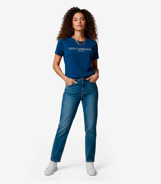 Image_Blusa Feminina Manga Curta Infinita Cor Azul