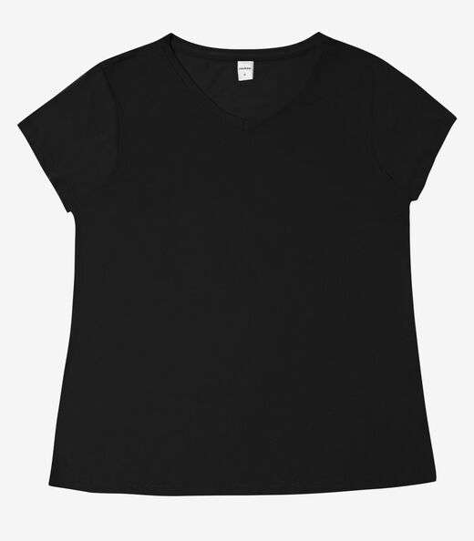 Blusa Básica Feminina Viscotorcion Rovitex Preto