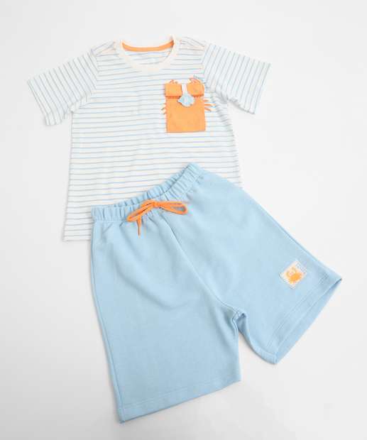 Image_Conjunto Infantil Estampa Caranguejo Marisa Marisa Tam 1 a 3 Azul