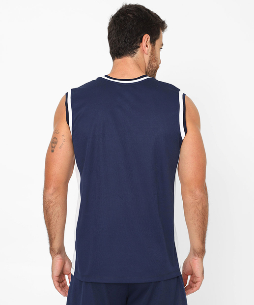 Regata Masculina Fitness Estampa Basquete MR Azul