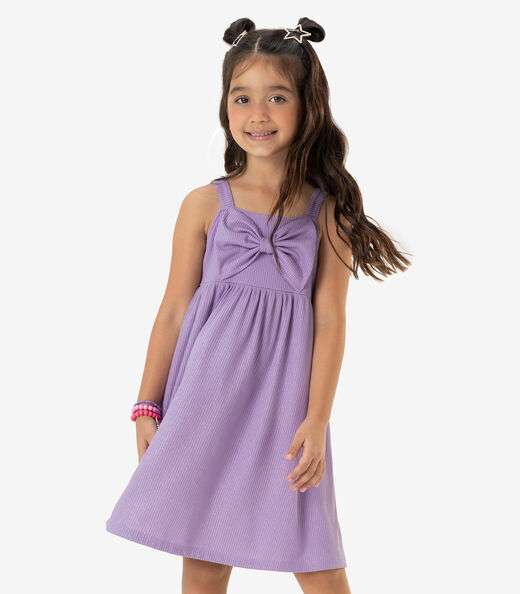 Vestido Infantil Com Laço Rovi Kids Roxo