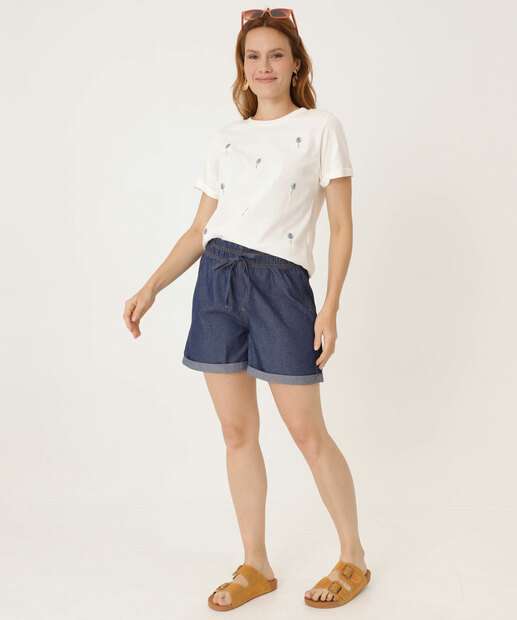 Short Jeans Feminino Clochard Bolsos Marisa
