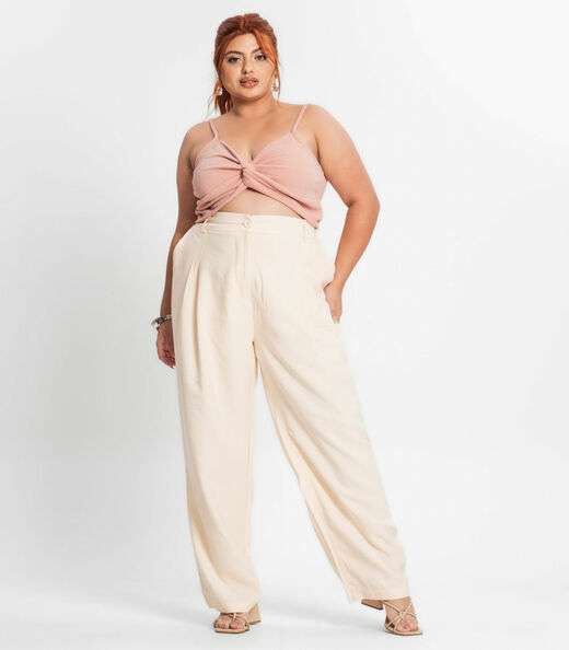 Blusa Cropped Feminina Plus Size Secret Glam Rosa