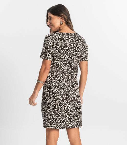 Vestido Feminino Estampado Select Preto
