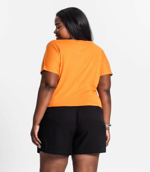 Blusa Lisa Plus Infinita Cor Laranja