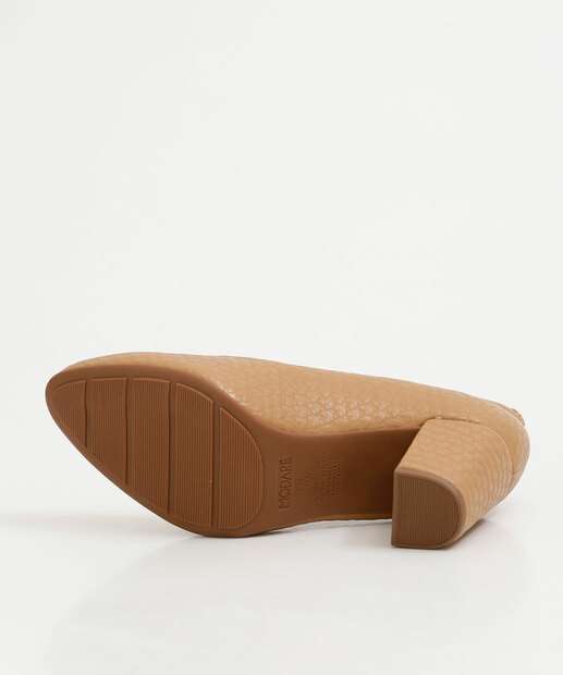 Scarpin Feminino Bico Redondo Salto Grosso Modare 