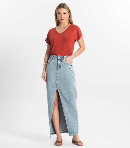Blusa Feminina Viscotorcion Rovitex Vermelho