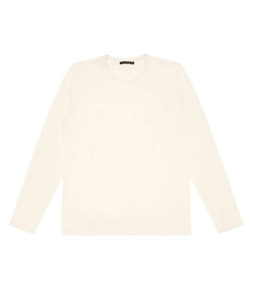 Camiseta Manga Longa Meia Malha Diametro Bege