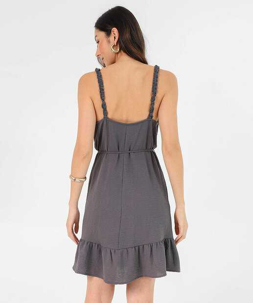 Vestido Curto Feminino Marisa Cinza