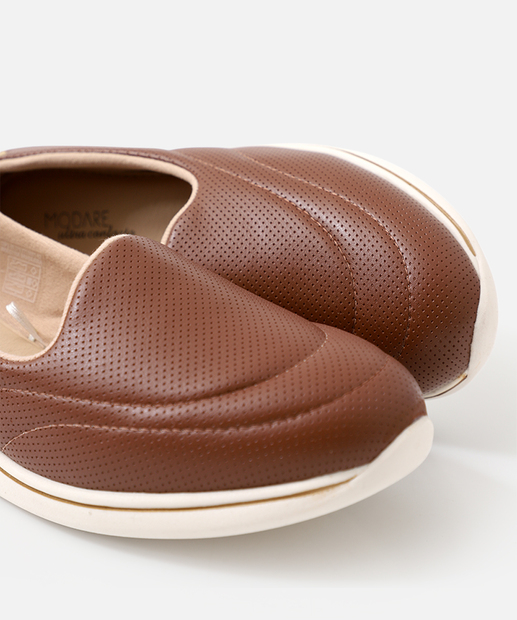 Tênis Casual Slip On Feminino Modare Marrom