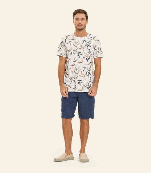 Camiseta em Meia Malha Masculina Diametro Bege