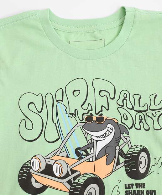 Camiseta Infantil Tubarão Marisa Tam 1 a 3 Verde