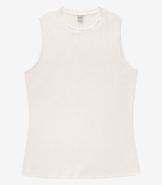 Regata Feminina Ribana Canelada Rovitex Bege