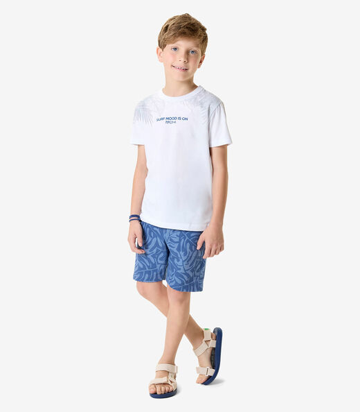 Conjunto Camiseta Com Bermuda Infantil Rovi Kids Branco