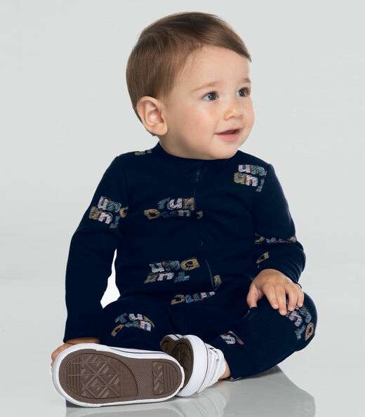 Macacão Manga Longa Infantil Rovitex Azul