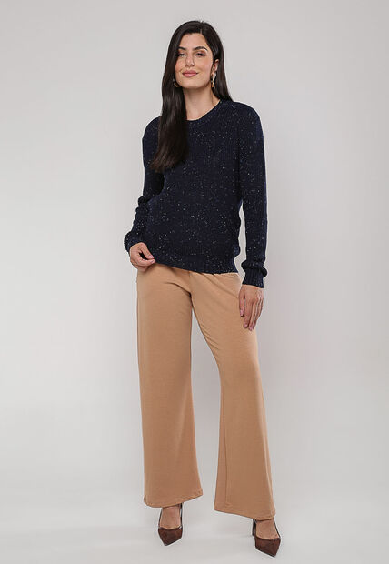 Blusa de Tricot em Fio Boton? Marinho Salvatore