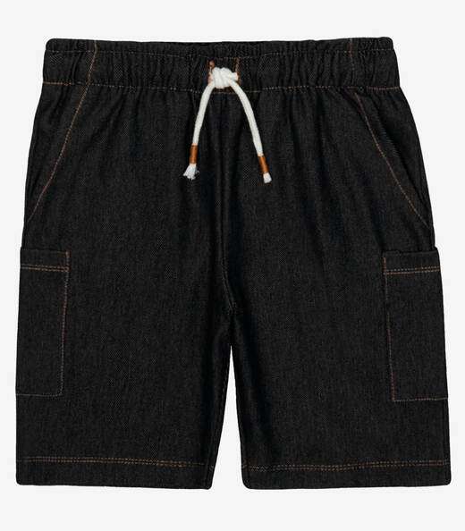 Image_Bermuda Infantil Molecotton Denim Trick Nick Preto