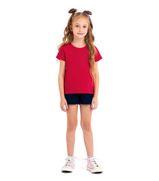 Blusa Básica Infantil Feminina Rovitex Kids Vermelho