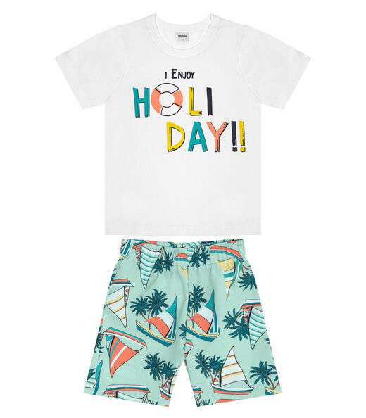 Conjunto Masculino Holiday Rovitex Kids Branco