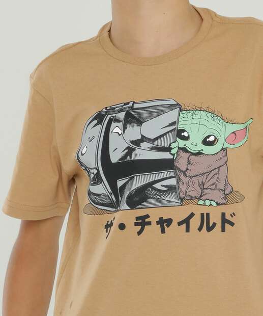 Camiseta Juvenil Grogu Star Wars Disney Tam 10 a 16