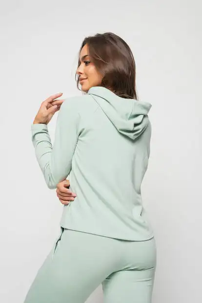 Conjunto  Comfy Com Casaco Capuz e Jogger Moletinho Verde Claro Salvatore Fashio