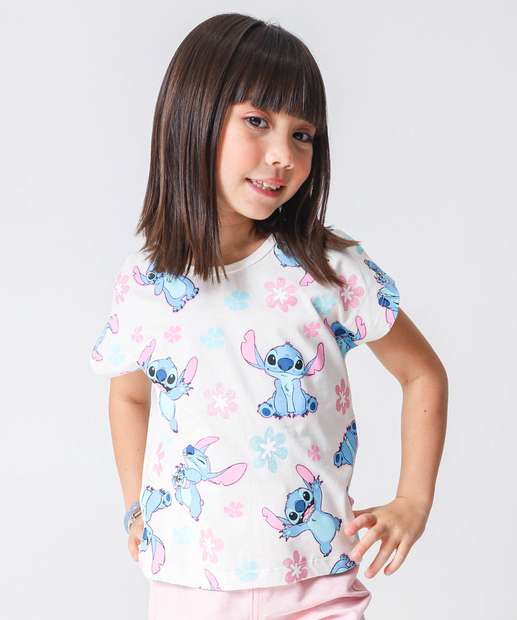 Image_Camiseta Infantil Estampa Stitch Disney Tam 4 a 10 Off White