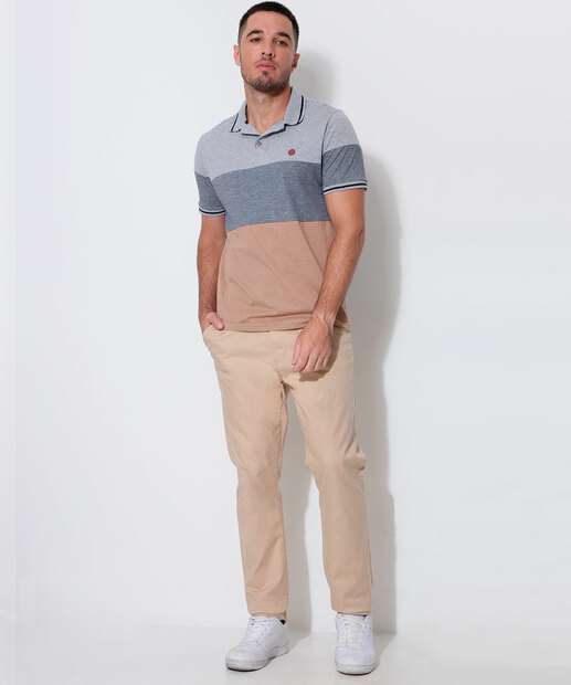 Calça Masculina Sarja Slim Chino 