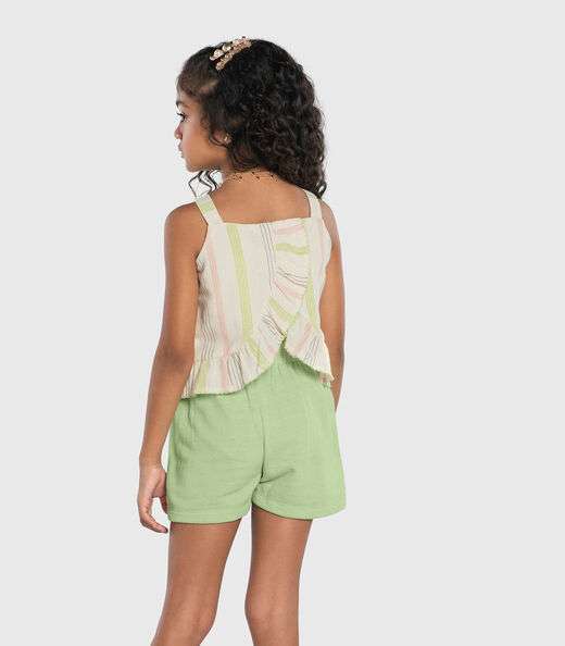 Conjunto Infantil Blusa Com Shorts Saia Trick Nick Verde