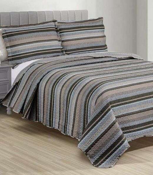 Jogo De Colcha Evolution Patchwork Solteiro Camesa Bege