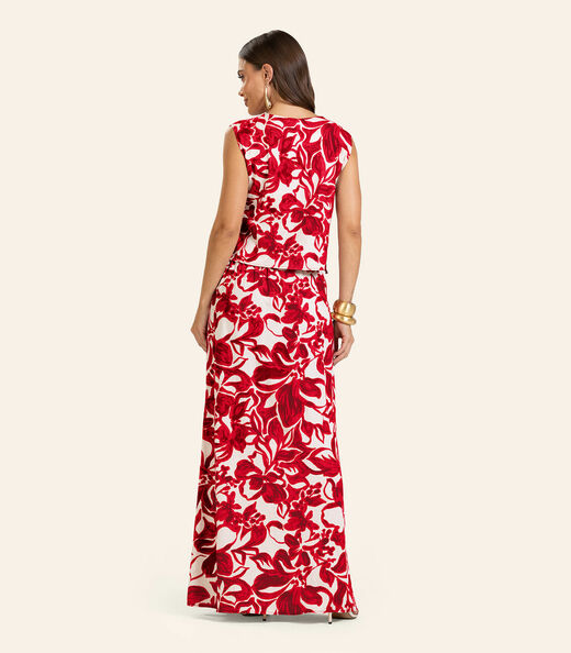 Saia Longa em Linho Feminina Endless Vermelho