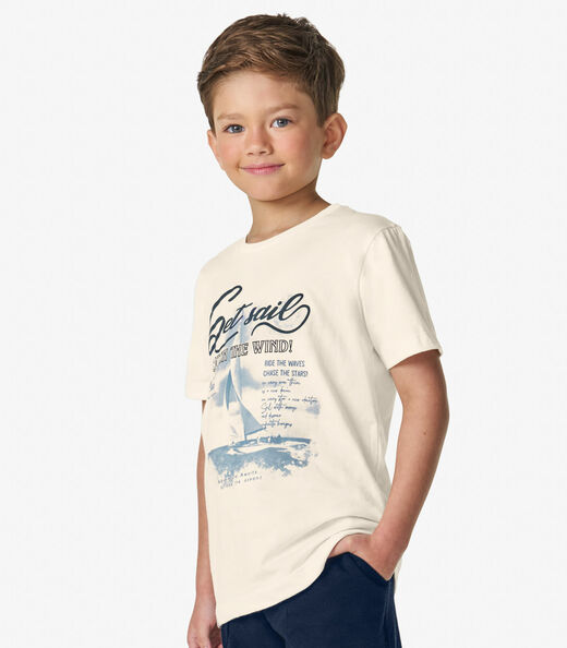 Conjunto Camiseta com Bermuda Menino Trick Nick Off White