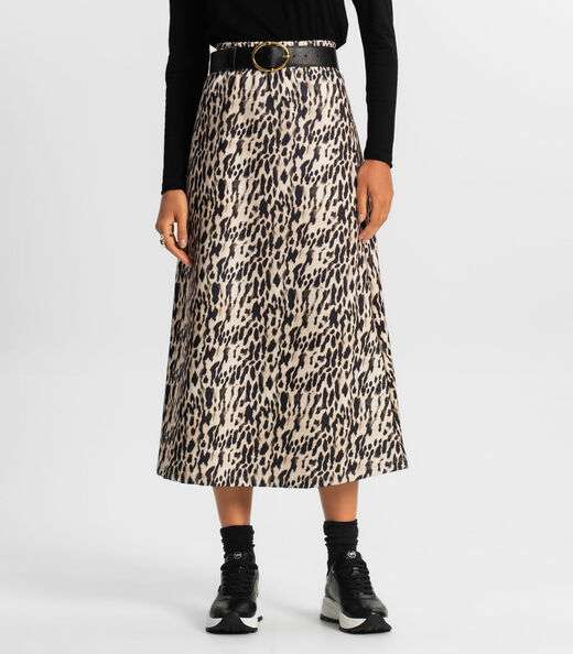 Saia Midi Feminina Rovitex Bege