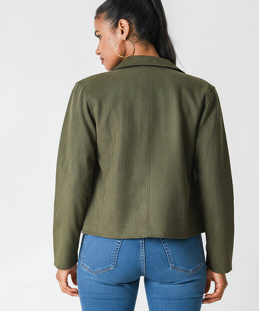 Jaqueta Feminina Biker Suede Marisa Verde