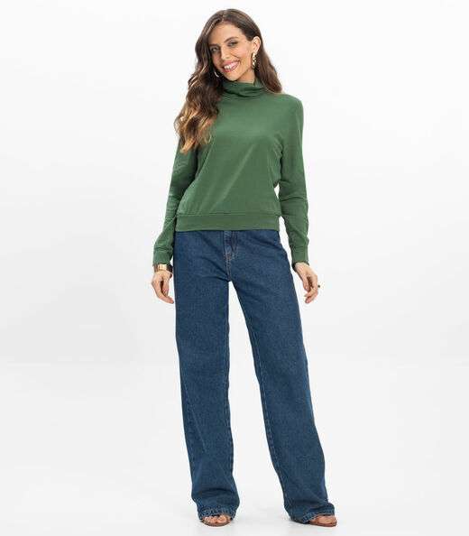 Blusão Gola Alta Infinita Cor Feminino Verde