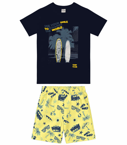 Conjunto Infantil Masculino Surf Rovitex Azul