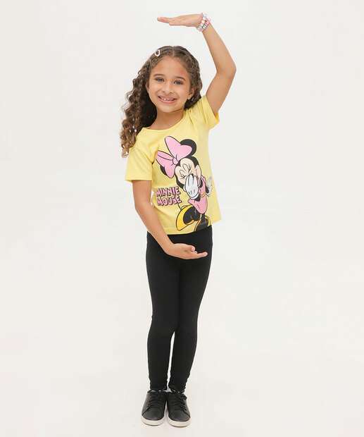 Camiseta Manga Curta Minnie Disney Tam 4 a 10