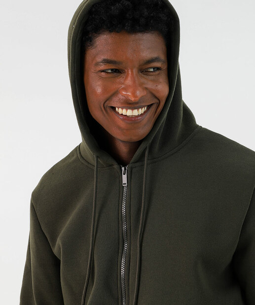 Casaco Masculino Fitness Moletom Capuz Marisa Verde