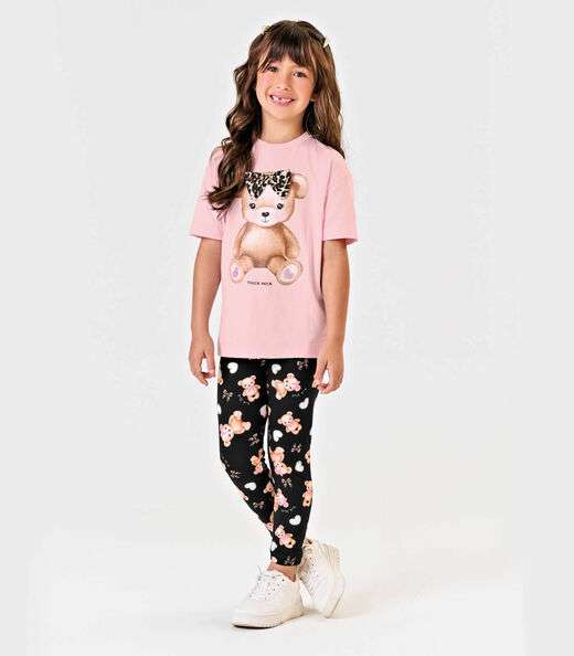 Blusa Infantil Meia Malha Trick Nick Rosa