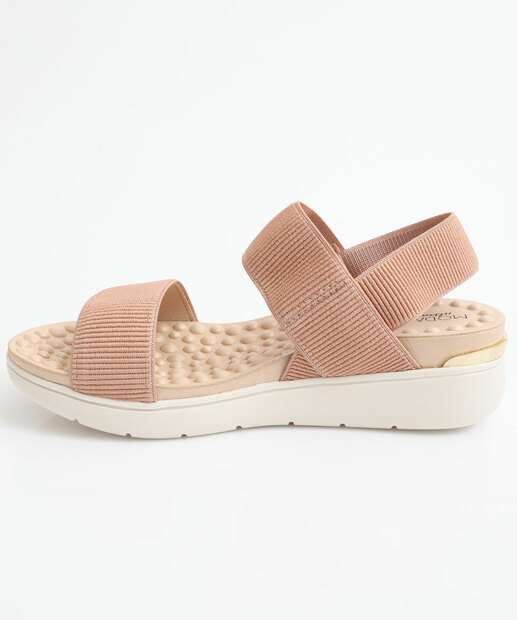 Sandália Feminina Flatform Tiras Modare Bege