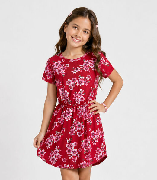 Image_Vestido Curto Infantil Estampado Select Vermelho