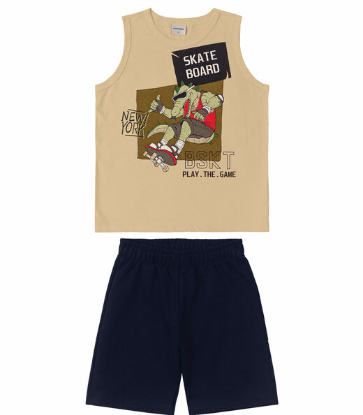 Conjunto Infantil Masculino Skate Rovitex Marrom