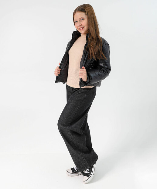 Jaqueta Juvenil Puffer Marisa Tam 10 ao 16 Preto