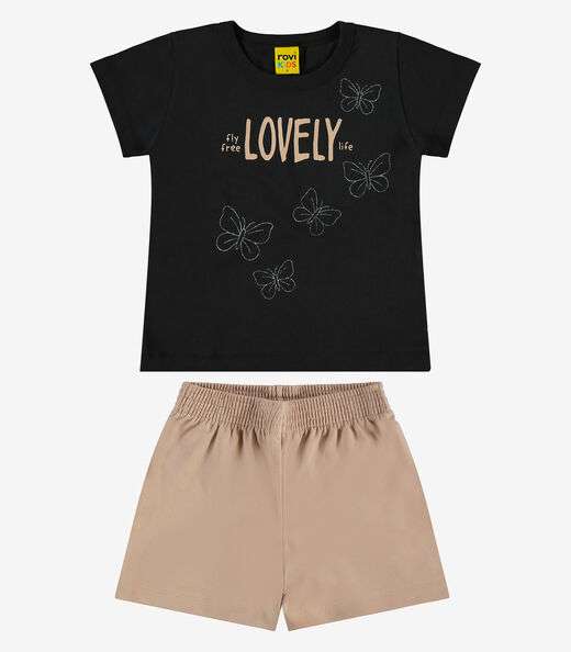 Image_Conjunto Infantil Blusa Com Shorts Rovi Kids Preto