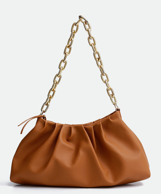 Bolsa de Ombro Baguete Feminina Textura Corrente Marisa