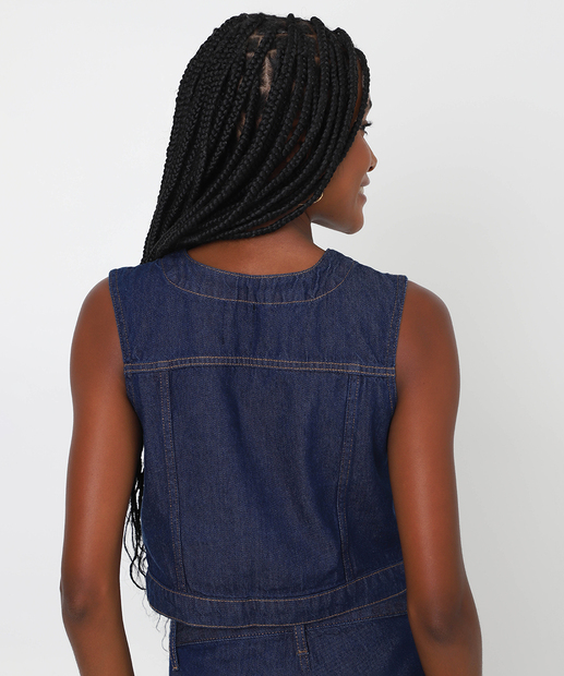 Colete Feminino Jeans Amaciado Marisa Azul