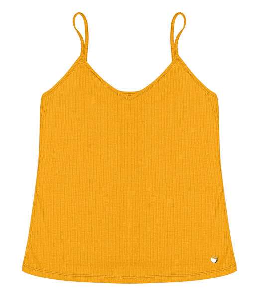 Blusa De Alça Feminina Ribana Canelada Rovitex Amarelo