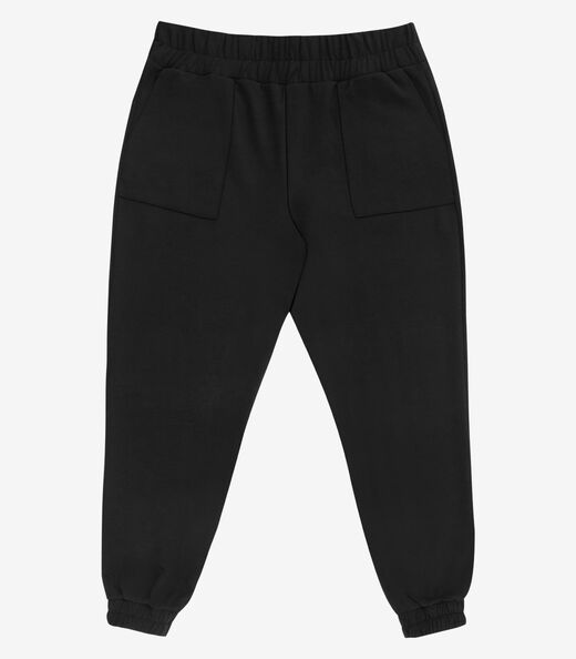Calça Feminina Jogger Piquet Plus Size Secret Glam Preto