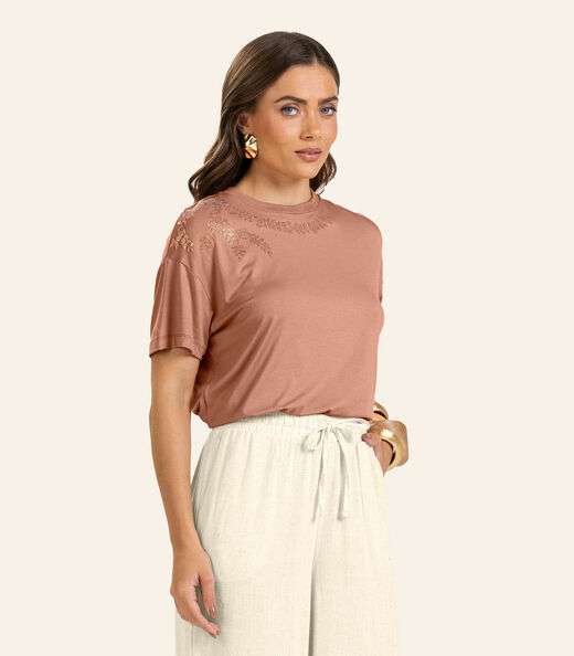 Image_T- shirt Feminina Endless Marrom