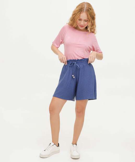 Blusa Feminina Básica Manga Curta Marisa