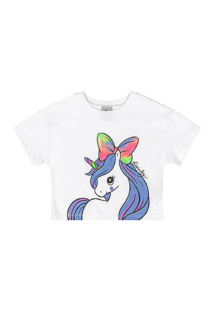 Conjunto Blusa Unicórnio Saia Quimby